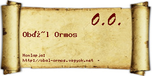 Obál Ormos névjegykártya